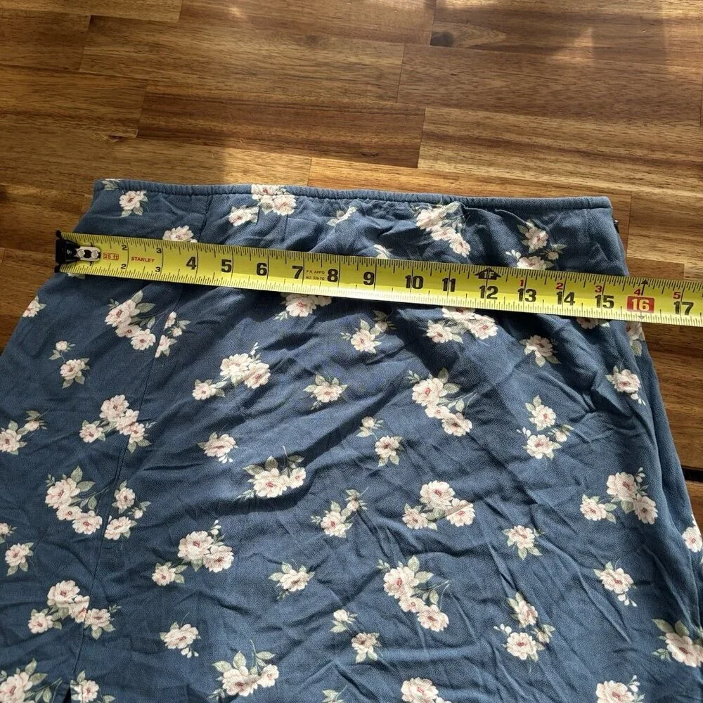 American Eagle Womens Cottagecore Blue Skirt Size M Floral Milkmaid Boho Peasant